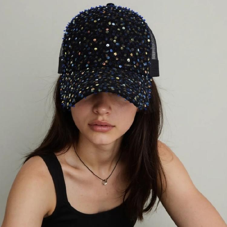 Sequined Baseball Hat for Girls Boys Breathable Sports Hat For Outdoor Activity Fashion Photo Props