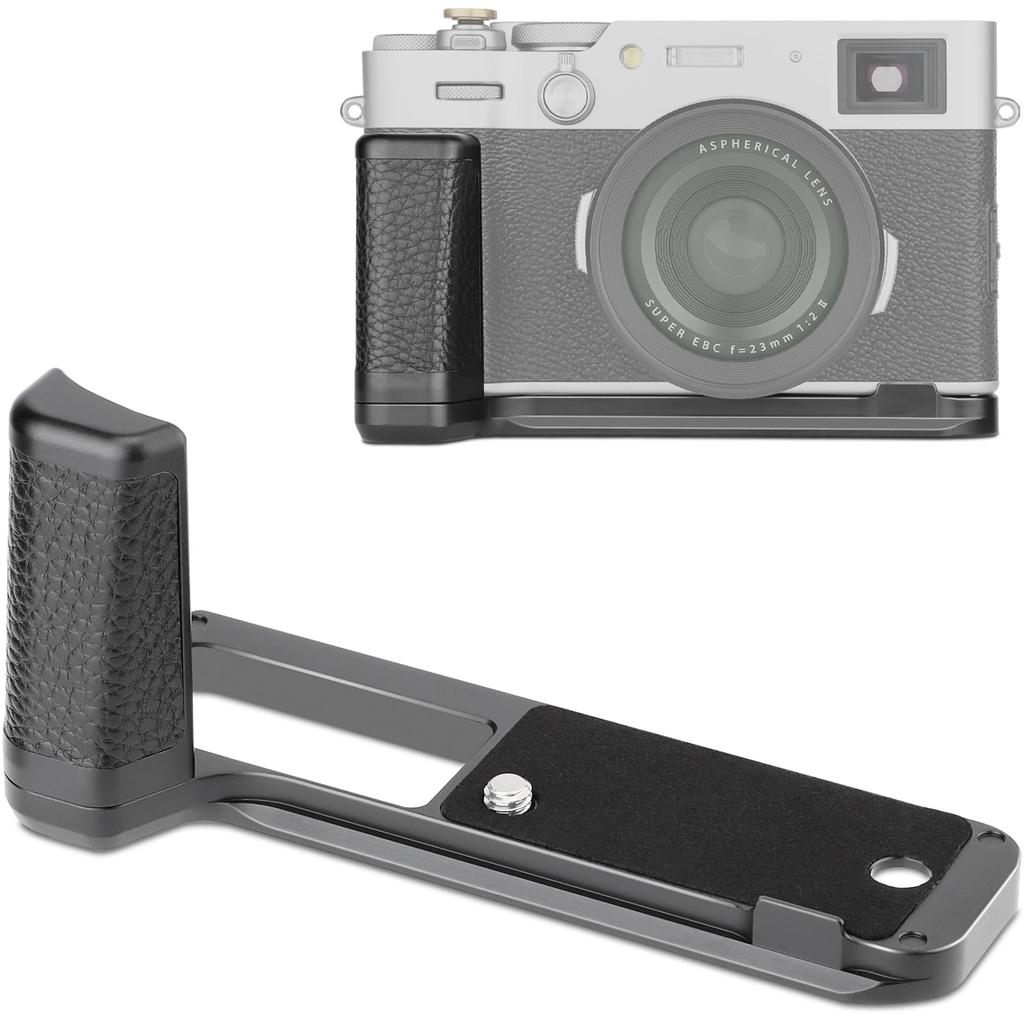 Haoge Handle Hand Grip for Fujifilm Fuji X100VI Camera, L-Shaped Grip HG-XVIB, Arca Swiss Kirk RRS Quick Release Plate, Benro Bracket