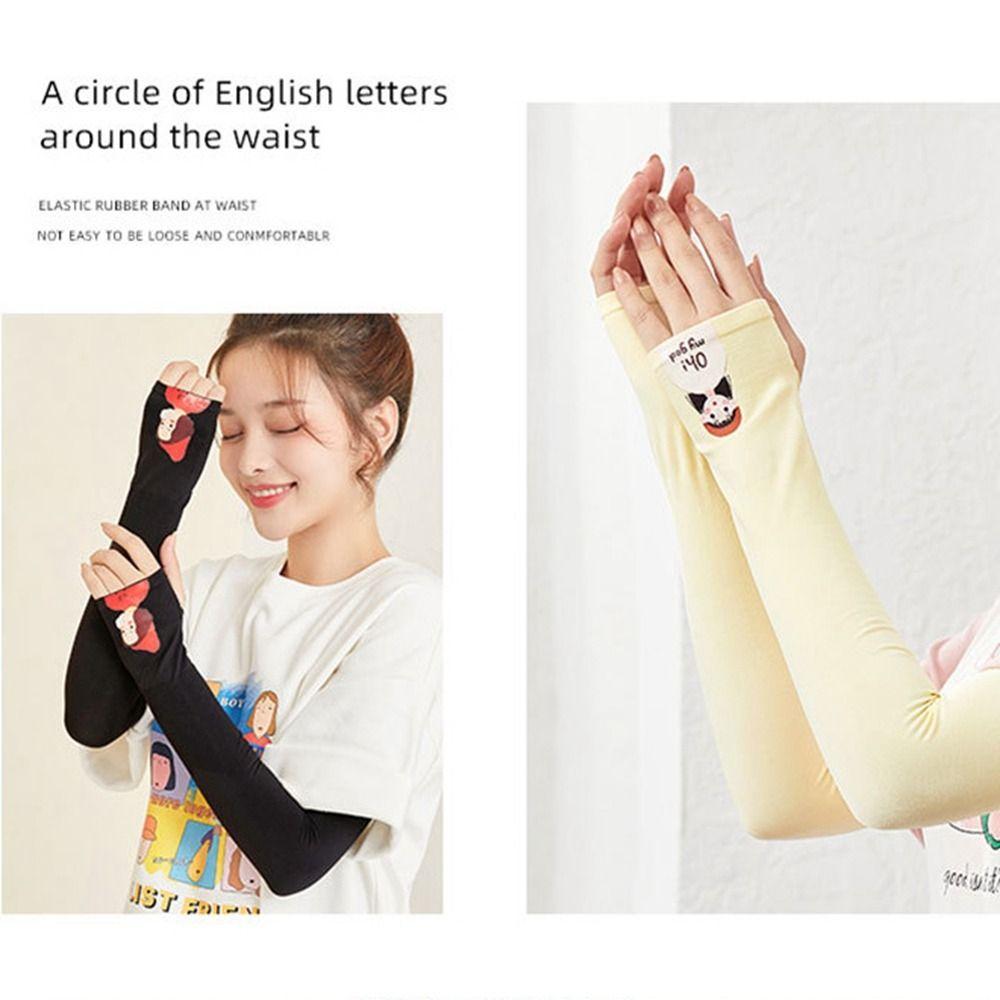 Girl Anti-UV Loose Arm Warmers Arm Warmers Ice Silk Sleeves Sunscreen Sleeve Sun Protection Cover