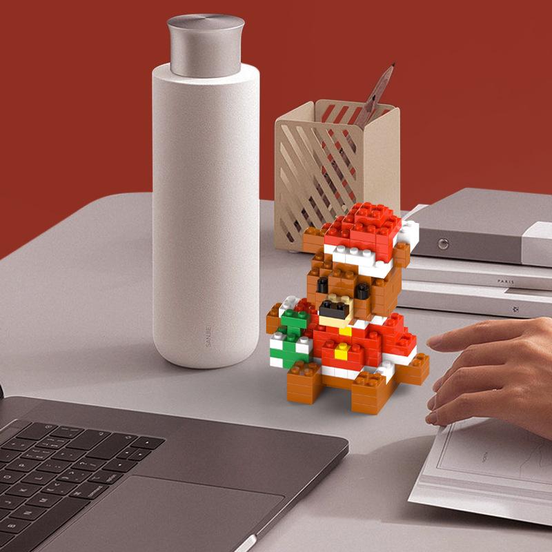 Julserie av partikeldiamantbyggklossar pedagogiska monteringsleksaker julgran jultomte små ornament