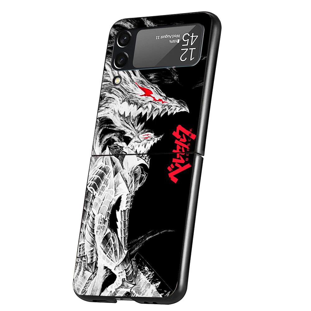 

Black White G-Guts B-Berserks Cover Phone Case For Samsung Galaxy Z Flip 7 6 5 4 3 5G Flip7 Flip6 Flip5 Flip4 Flip3 Black Fundas Samsung Z Flip 7