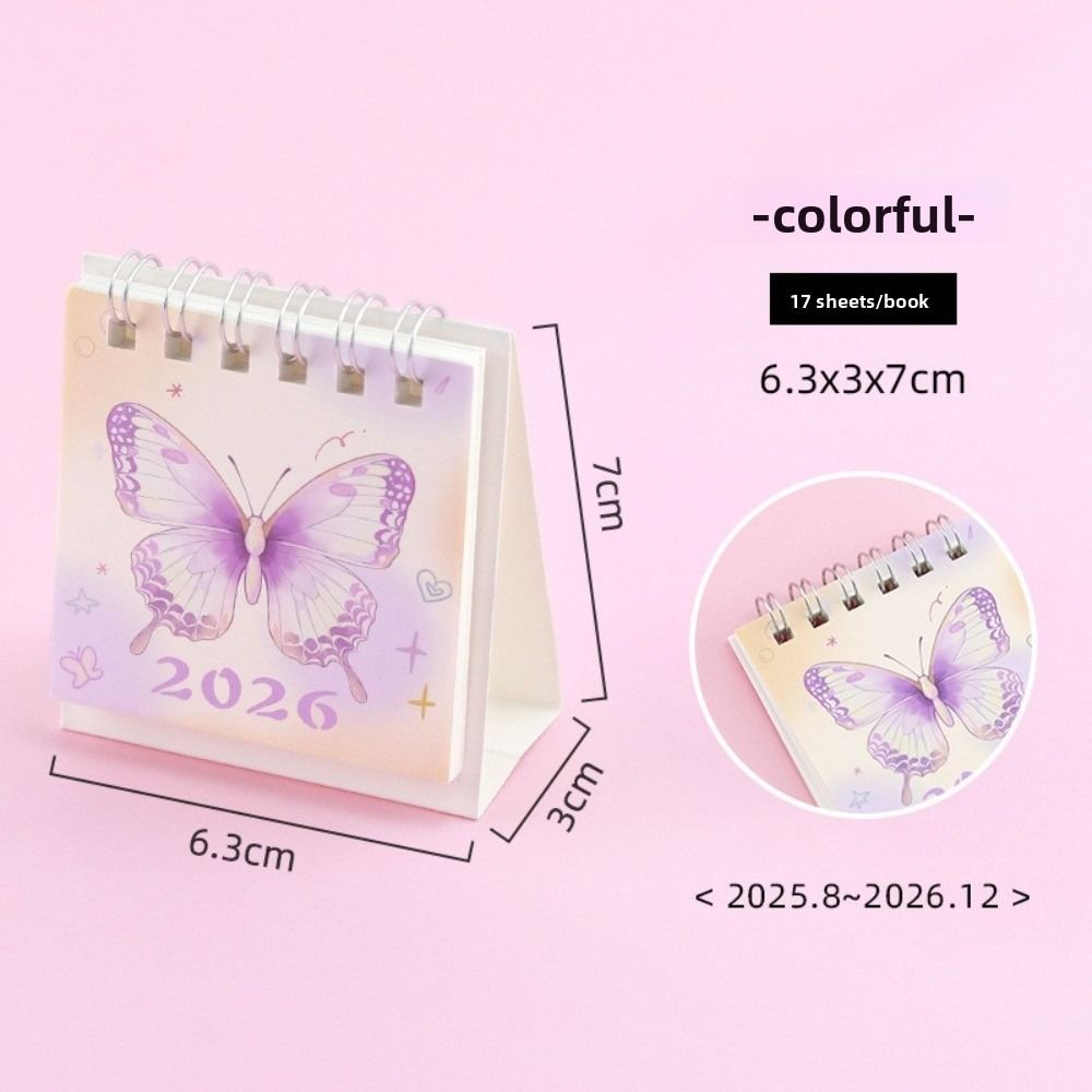 Small Mini Calendar Standing Flip Coil Calendar New Schedule Planner  for Office School Supplies