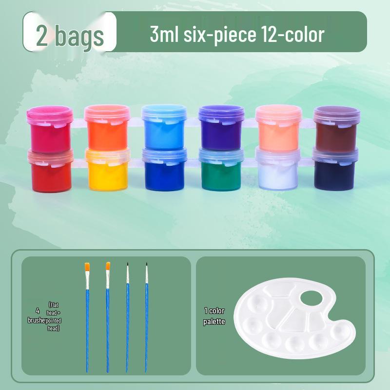 Детский водостойкий набор акриловых красок: 24 цвета, кисти, акварель, ручная роспись, художественные принадлежности для детского сада