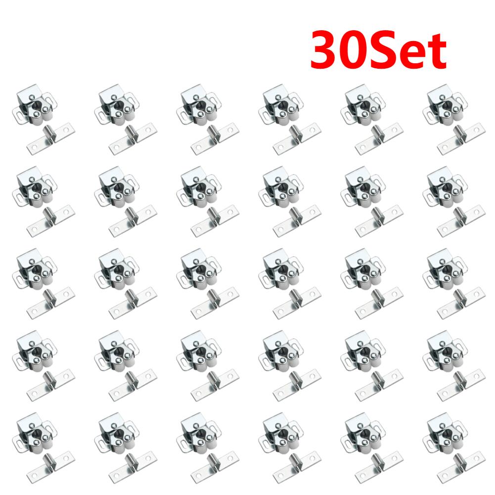 15-50Set Door Stop Closer Stoppers Damper Buffer Magnet Cabinet Catches With Screws For Wardrobe Hardware Furniture Fittings