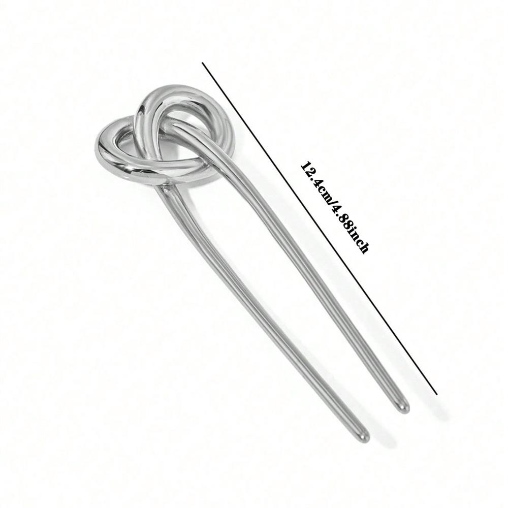 Fermacapelli Metallico Alcali Acqua Nodo per Capelli da Donna Semplice e Versatile Accessori per Capelli Trecciati sul Retro della Testa