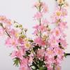 Green Leaves Artificial Larkspur Flower Handmade Real Touch Faux Hyacinth Flower Branch Luxury Artificial Fake Flower