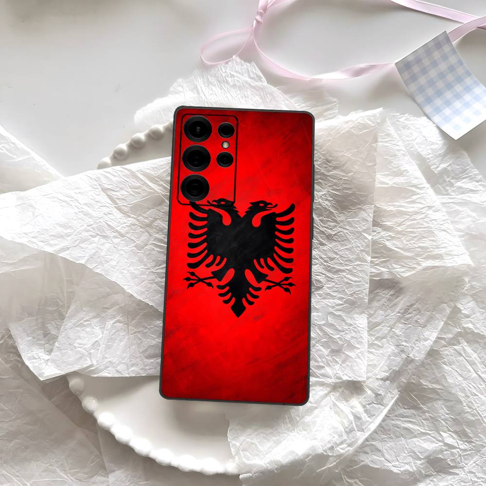 Albanien Flagge Adler Logo Handyhülle Für Samsung S 24 Fe 25 Ultra Plus 20 Lite 21 30 22 23 24 22 Ultra 5G Fundas