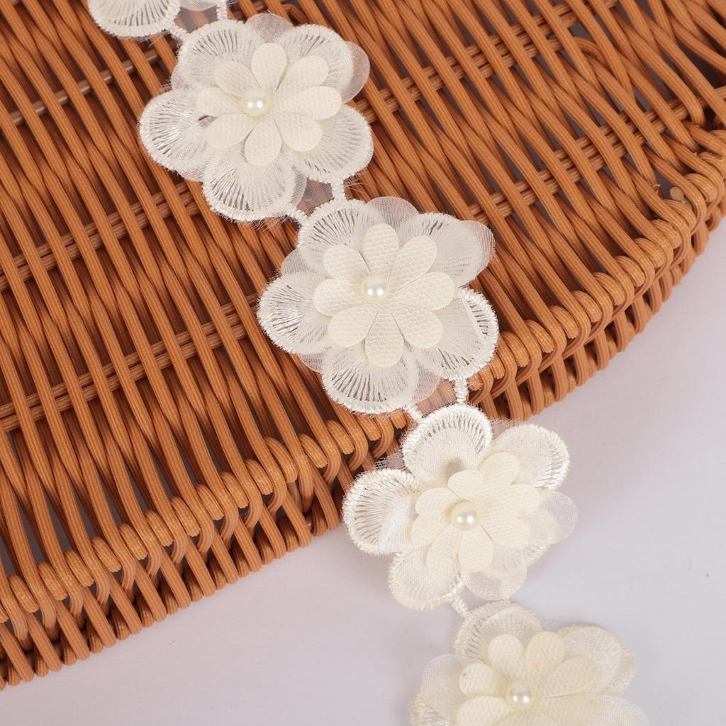 Three-Dimensional Small Flower Embroidery Organza Lace Accessories