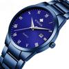 Herren-Quarzuhr mit Stahlarmband, massives Armband, römische Literaluhr