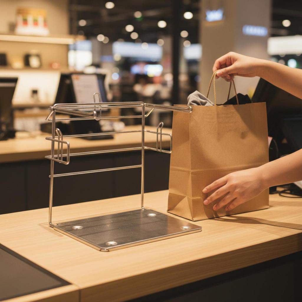 Bag Holder Rack Countertop Sturdy Storage Organizer for Cashiers,