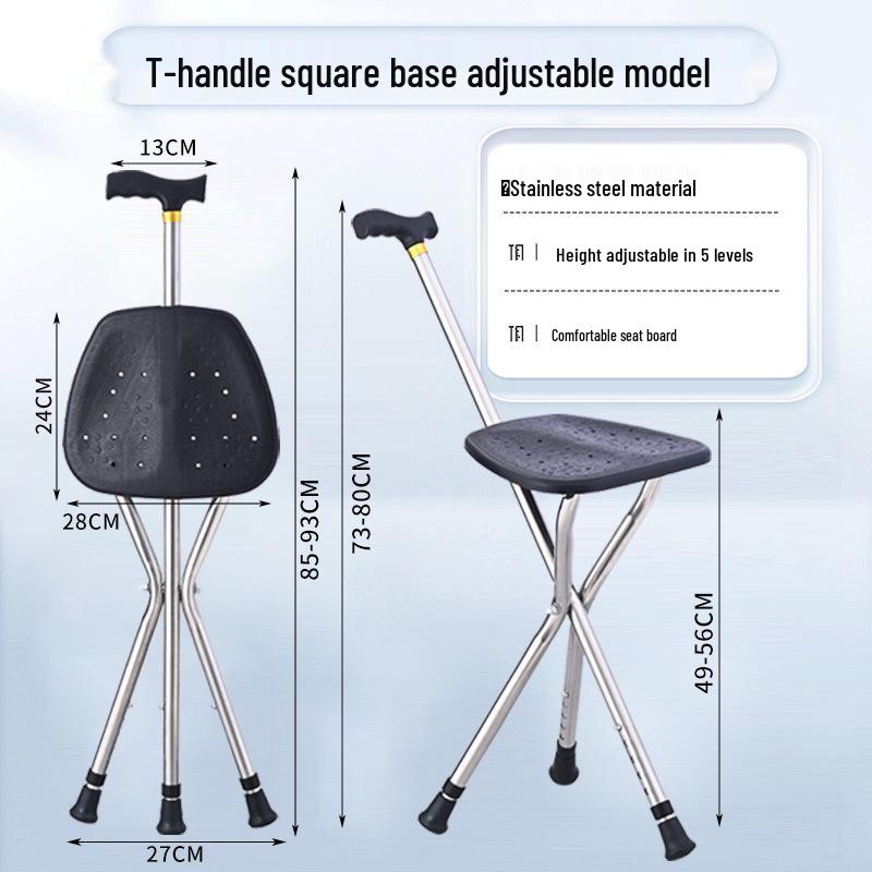 2-in-1 Medical Cane Stool: Standing & Sitting Aid for Post-Surgery Support & Hiking