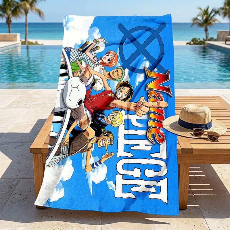Custom Name Adventure Ship Stylish printed beach towel,a quick-drying, absorbent mat suitable for the beach, pool, gym, and travel fans gift