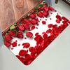 Luxury Beautiful Rose Print Kitchen Mat Soft Thickened Kitchen Floor Mat Waterproof Non-slip Oil-proof Floor Mat Runner Rug