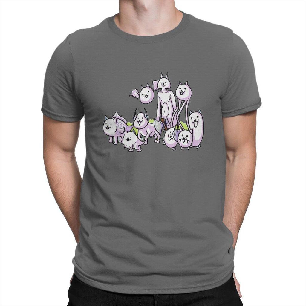 The Battle Cats Cat Game Male T Shirt Team Custom Men Retro T-shirts Graphic Printed Oversized T-shirt Transfer Printing