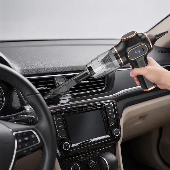 3 In 1 Cordless Handheld Vacuum, 80W Car Vacuum Cleaner with Inflator Blower, USB C Rechargeable, Lightweight Vacuum for Car Home Office Pet Hair
