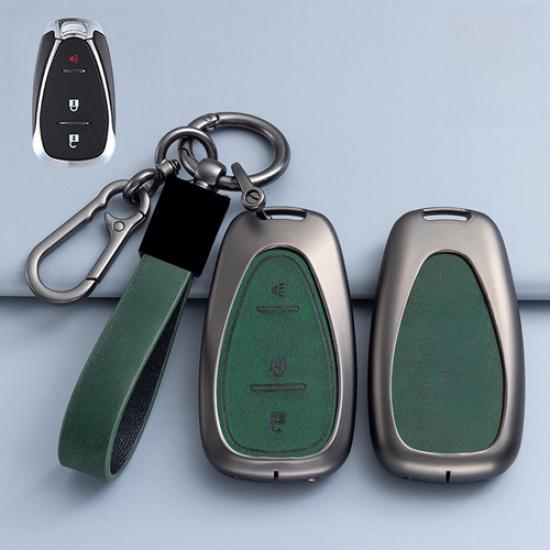 Alloy Leather Car Key Case Cover For Chevrolet Cruze Malibu Camaro Trailblaze