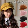 Korean Style Suede Octagonal Hat Keep Warm Painter Cap Retro Newsboy Cap  Autumn/Winter