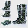 Men's Camouflage Waterproof Rain Boots with Velvet Lining - High/Mid/Short-Top Rubber Shoes for Construction, Kitchen, and Fishing