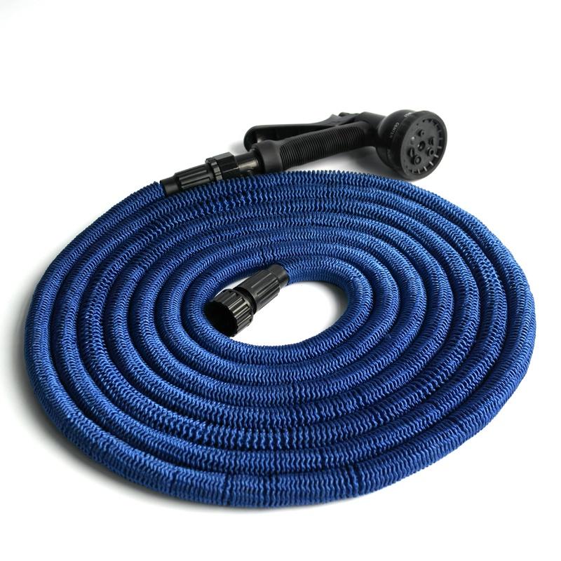 

Тканый Модернизированный Бесшовный Расширяемый Водяной Шланг Садовый и для Мытья Машин 25ft синий
