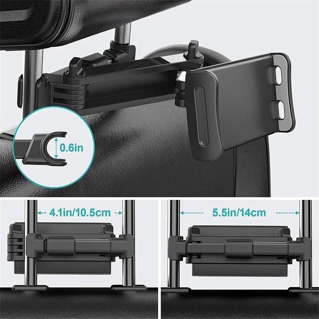 Soporte universal para reposacabezas de asiento trasero de coche, para iPad Air de 1, 2, 4 y 11 pulgadas, rotación de 360 grados, mini tableta, PC, soporte para teléfono de coche.