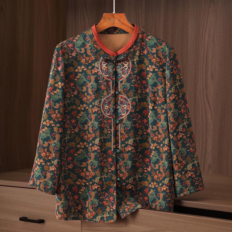 

Великая Танская Леди Женская Вышитая Блузка-Кардиган в Стиле Тан XL