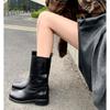 Fashion New Mid Calf Women Autumn Fashion Women Botas Simple Flat Heel Boots Women's Ankle Boots British Style Women's Booties Q326