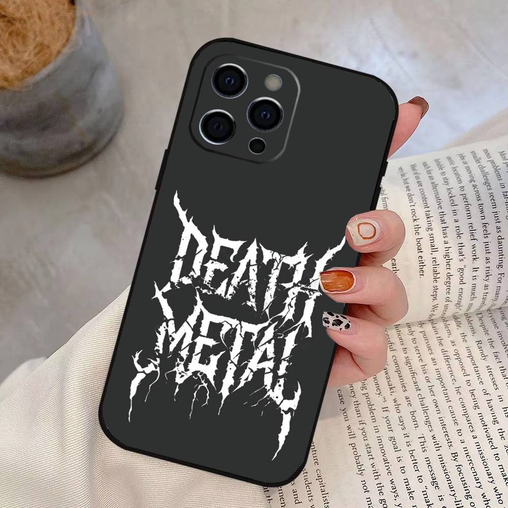 

M-Metal B-Band D-Death Phone Case For iPhone 17,16,15,14,13,12,11 Plus,Pro Max,XS,Soft Silicone Black Cover iPhone14ProMax