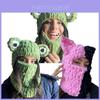 Unique Handmade Cat Ear Balaclava Hat For Adults Cozy Thick Knitted Cap For Winter
