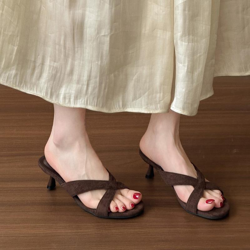 Fashion Sexy Women High Heels Slippers Open Toe Sandals Woman Shoes 2025 Summer Designer Party Dress Shoes Fashion Flip Flops De Mujer