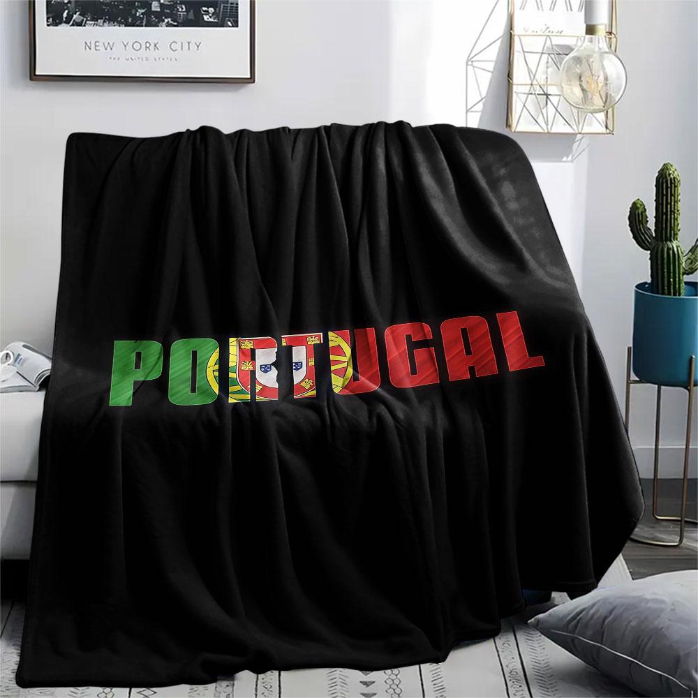 1PC Portugal National Football Team Patterned Flannel Blanket Suitable For All Seasons for Home Decor Warmth and Comfort Gifts Holiday Present