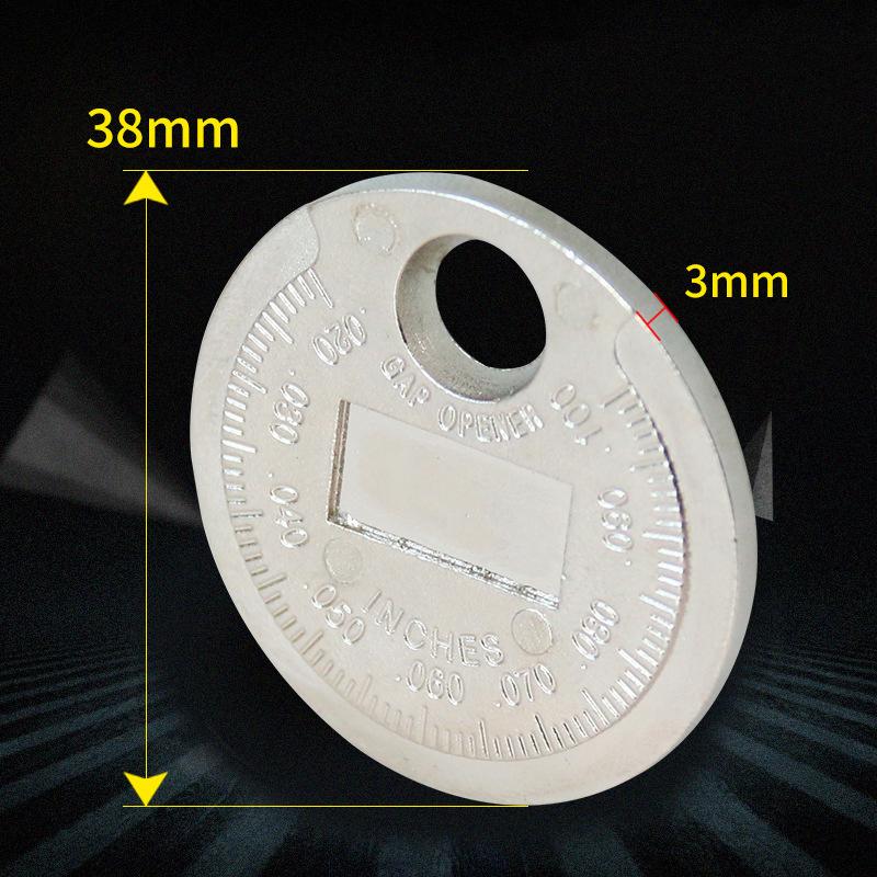 Coin- Type 0.6-2.4Mm 0.02-0.10 Inch Spark Plug Gap Gauge Measurement Tool Range Spark Plug Gage Caliber Measuring Tool 1/5Pcs