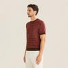 FERRAROMILANO Two-Tone Stripe Round Knit Brown (Am0Gtsr25157)