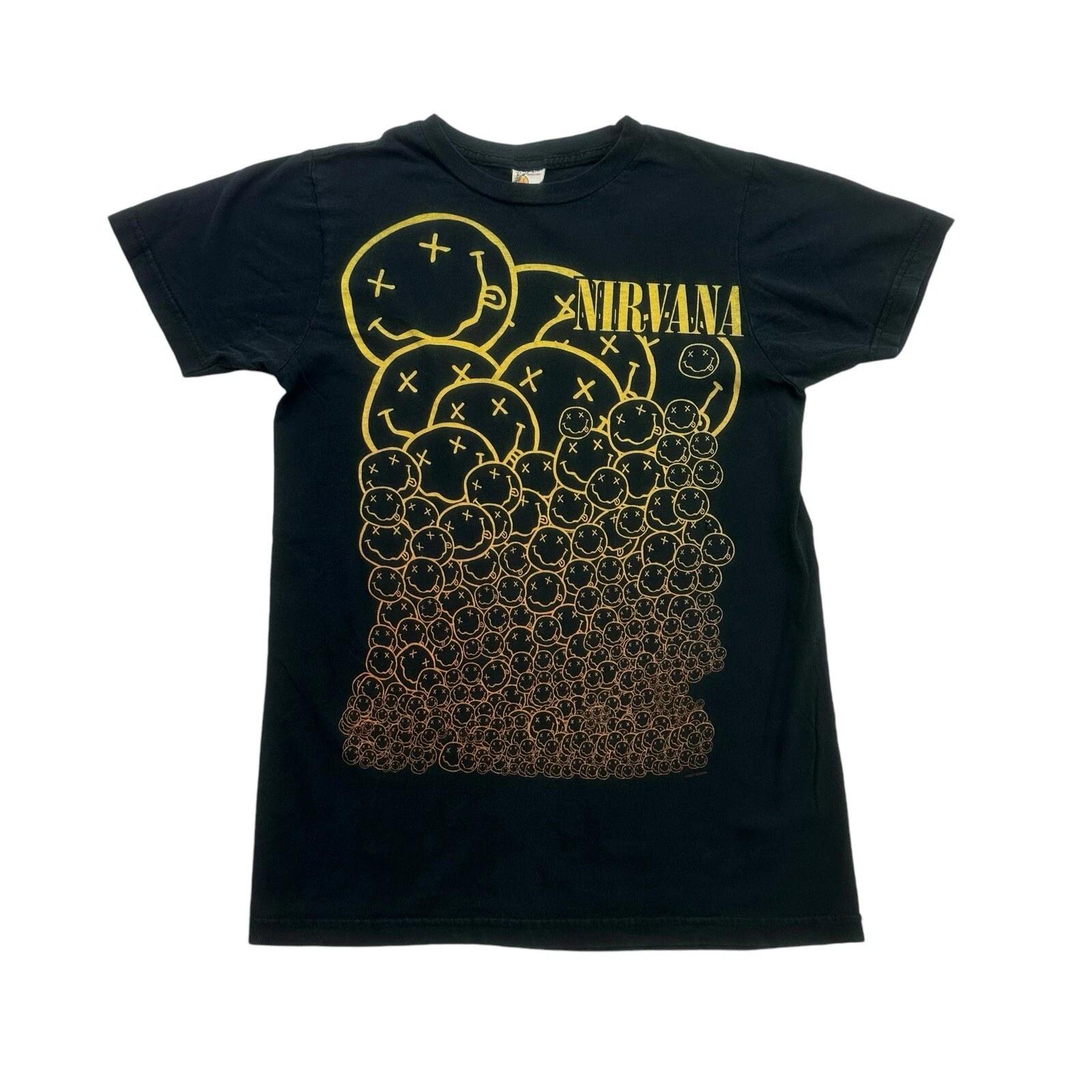 Nirvana Shirt Womens Small S Black Short Sleeve Rock Band Music L