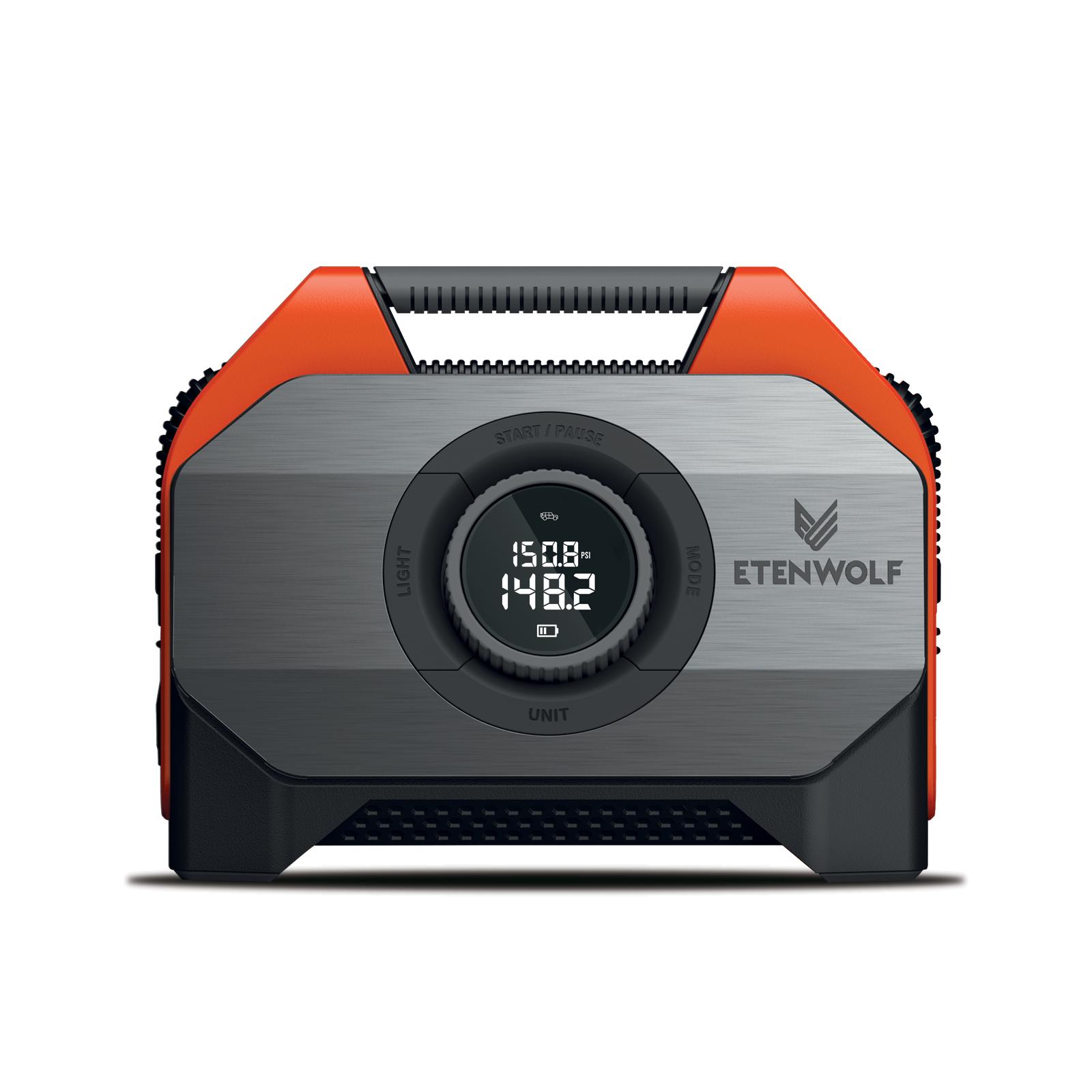 

Беспроводной портативный автомобильный воздушный насос 12 В 160 фунтов на кв. дюйм электрический насос для накачивания шин Тяжелый автомобиль Автодом пикап мотоцикл Светодиодная лампа воздушный компрессор оранжевый