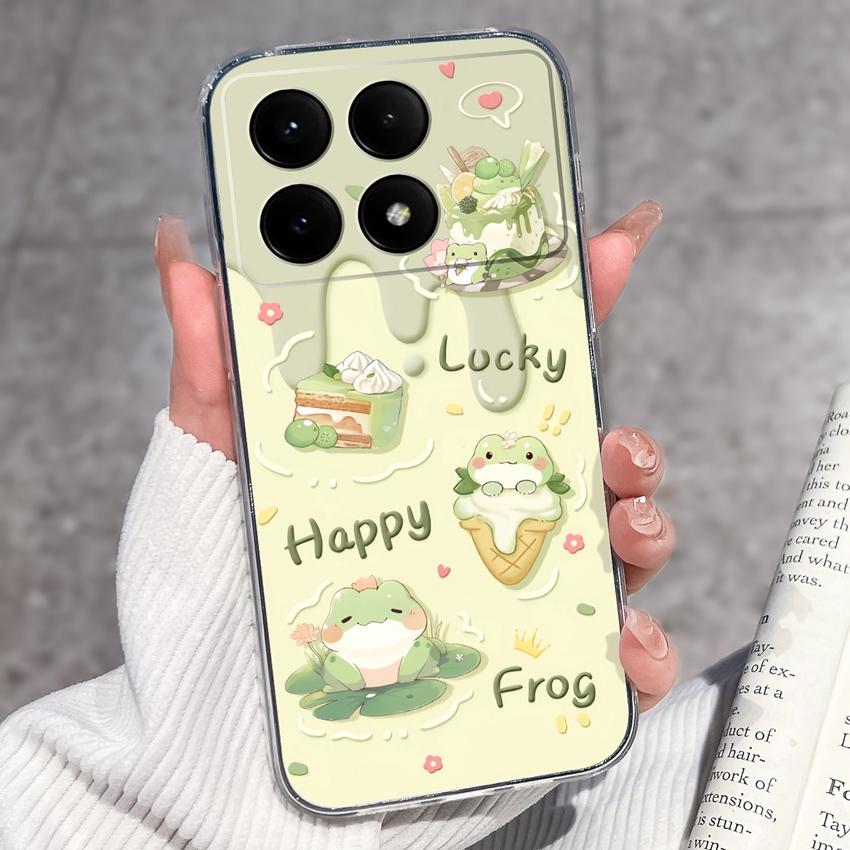 Case For Redmi K70e K60e K80 K70 K60 K50 K40 K30 K20 Pro K30i Cute Cartoon Piggy Pattern Phone Cover Transparent TPU Anti Fall Shell For Redmi Housing