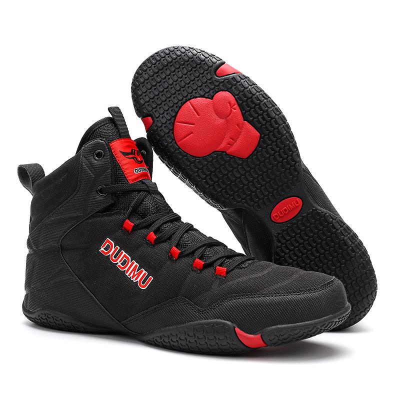 Men Professional Wrestling Shoes Lightweight Training Sneakers Red Black Gym Boxing Shoes Big Size Outdoor Sports