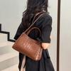 2026 Fashionable Woven Texture Bucket Handbag: High-End Chain Shoulder & Crossbody Versatile Commuter Bag