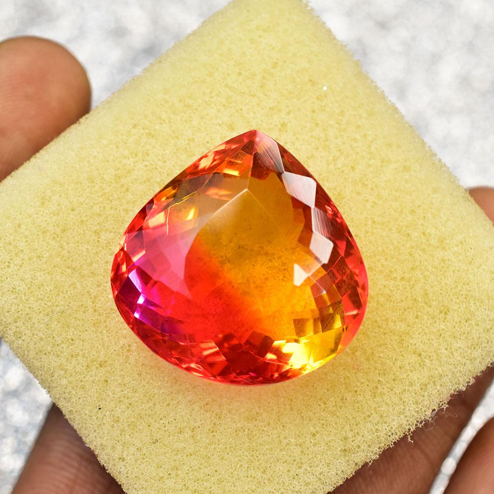 Natural Bi-Color Tourmaline Pear 57.5 Ct Excellent Loose Gemstone