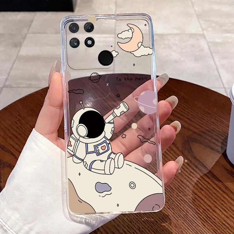 Casing For Realme Narzo 50A Fundas Capa Clear Silicone Jelly Soft TPU Back Cover Cute Rabbit Cat Dinasaur Phone Case Coque