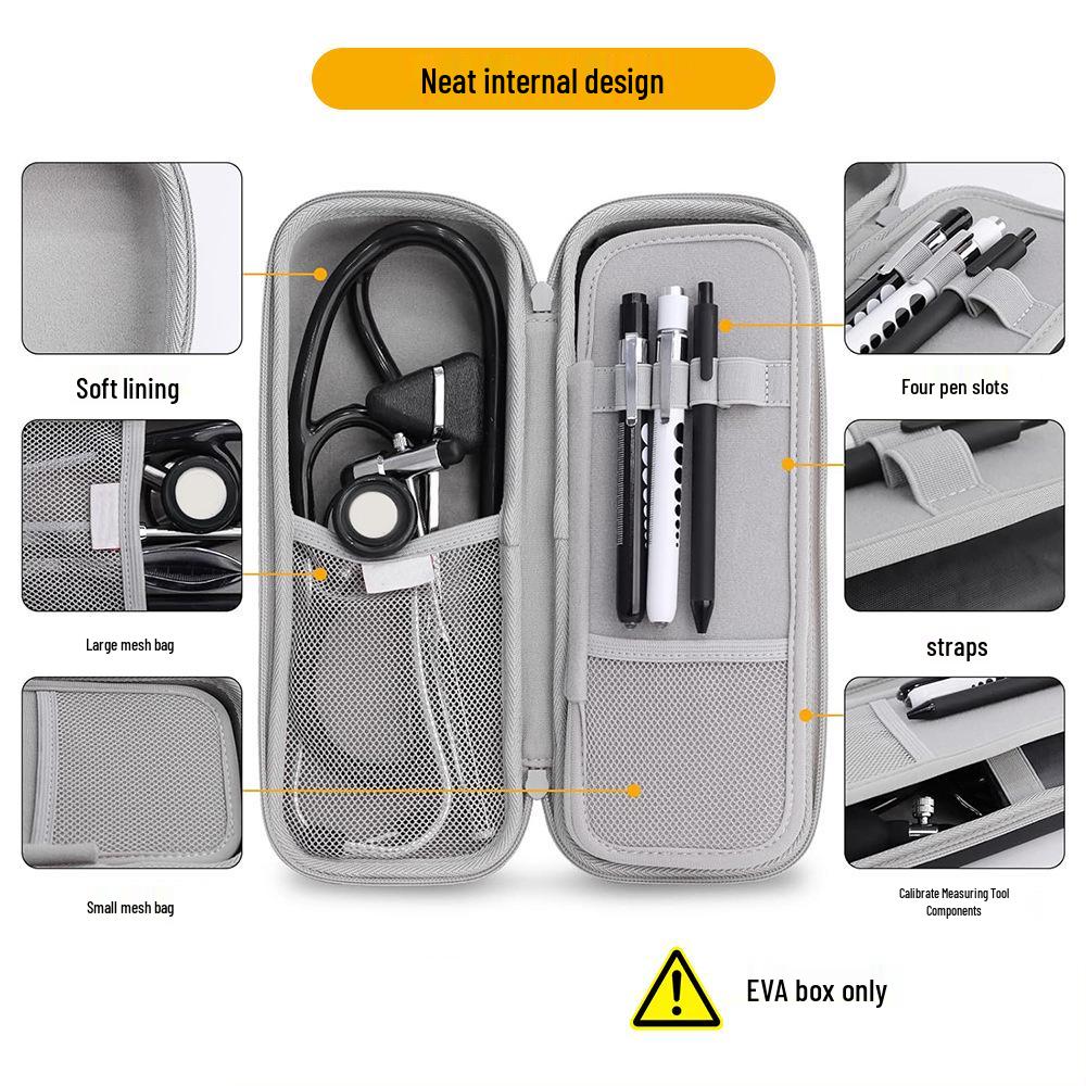 Sac de Rangement pour Stéthoscope Portable Multifonctionnel Imperméable en EVA pour Infirmiers