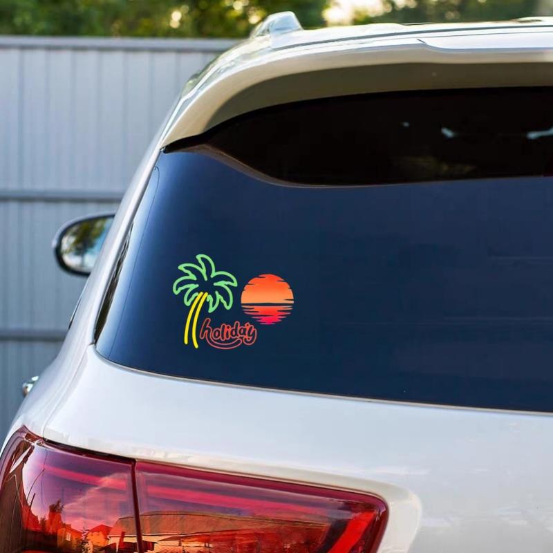 1 holiday logo car sticker, designed with vacation as the design concept, suitable for all car decoration accessories