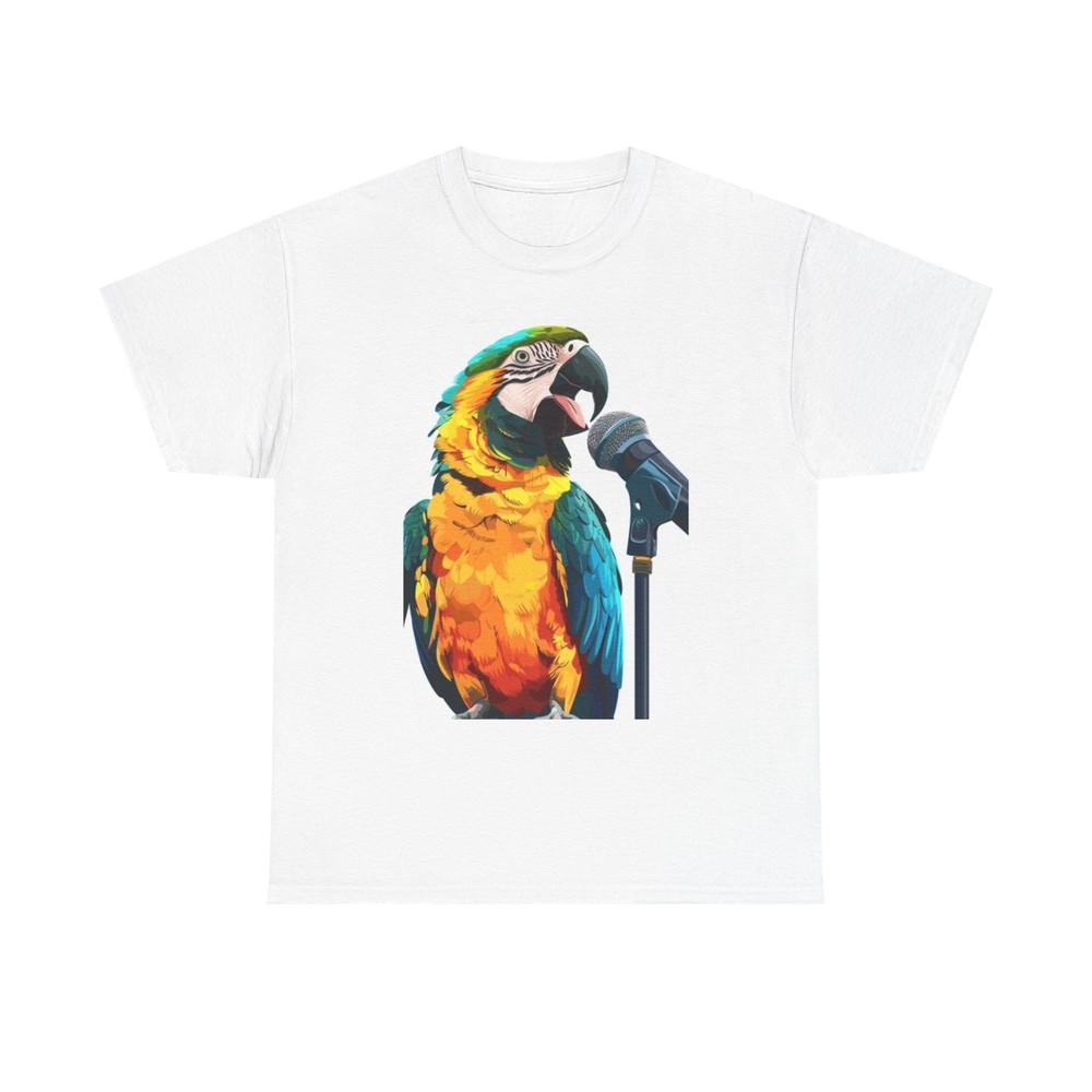 

Funny Parrot Graphic T Shirt Mimic Singing Unisex Heavy Cotton Tee Unisex T-Shirt XL