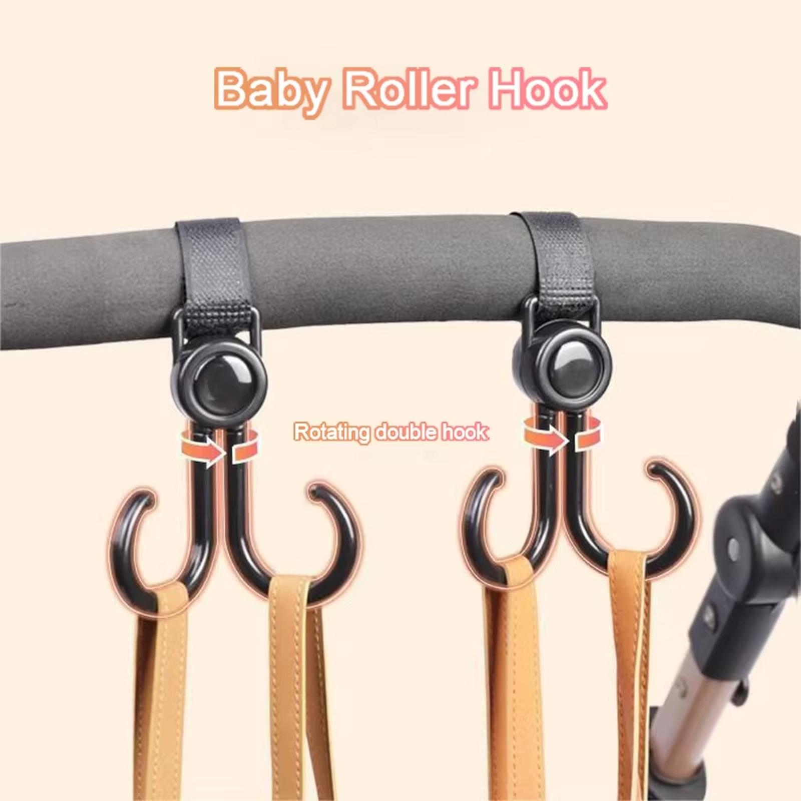 

Baby Stroller Double Hooks Multifunctional Hook For Bicycles Electric Vehicle Motorcycles Scooters Rotate Storage One Size