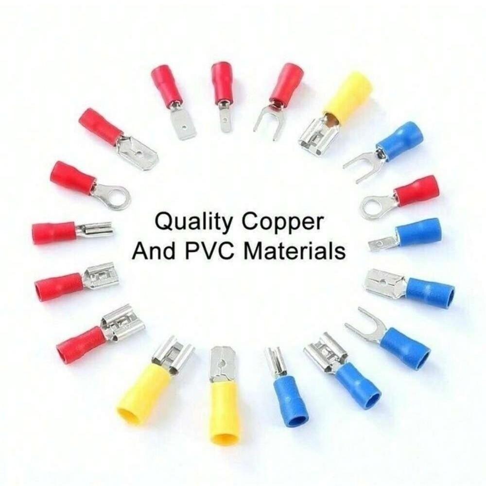 280pcs Multicolor Wire Terminal Tinplate OT Type Cold Pressure Terminal Set Binding Post Round Lug Circular Crimping Terminal