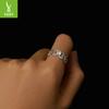 Glamour Lace Moissanite Wide Ring, Elegant Luxury Glamour S925 Sterling Silver Ring Jewelry
