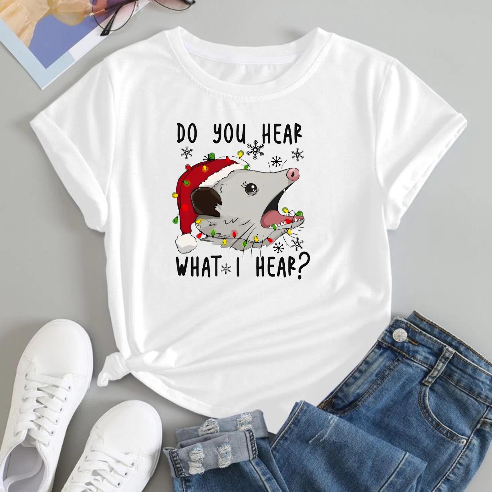 Funny Opossum Graphic T-shirt Screaming Christmas Opossum Unisex Gift T-Top L
