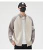 2025 Men's Stand Collar Color Block Cardigan: Trendy Wool Jacket for Spring, Autumn, Winter