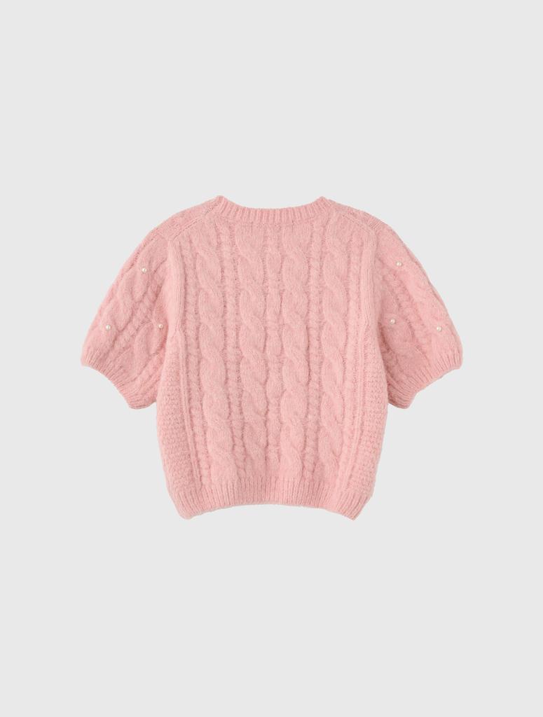 GENERALIDEA Cable Pearl Half Knit [Pink] / Wbd4L05538