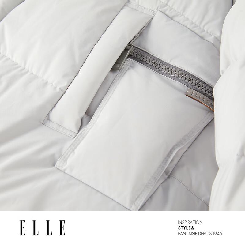 ELLE Women's 90% Duck Down Loose Hooded Puffer Jacket