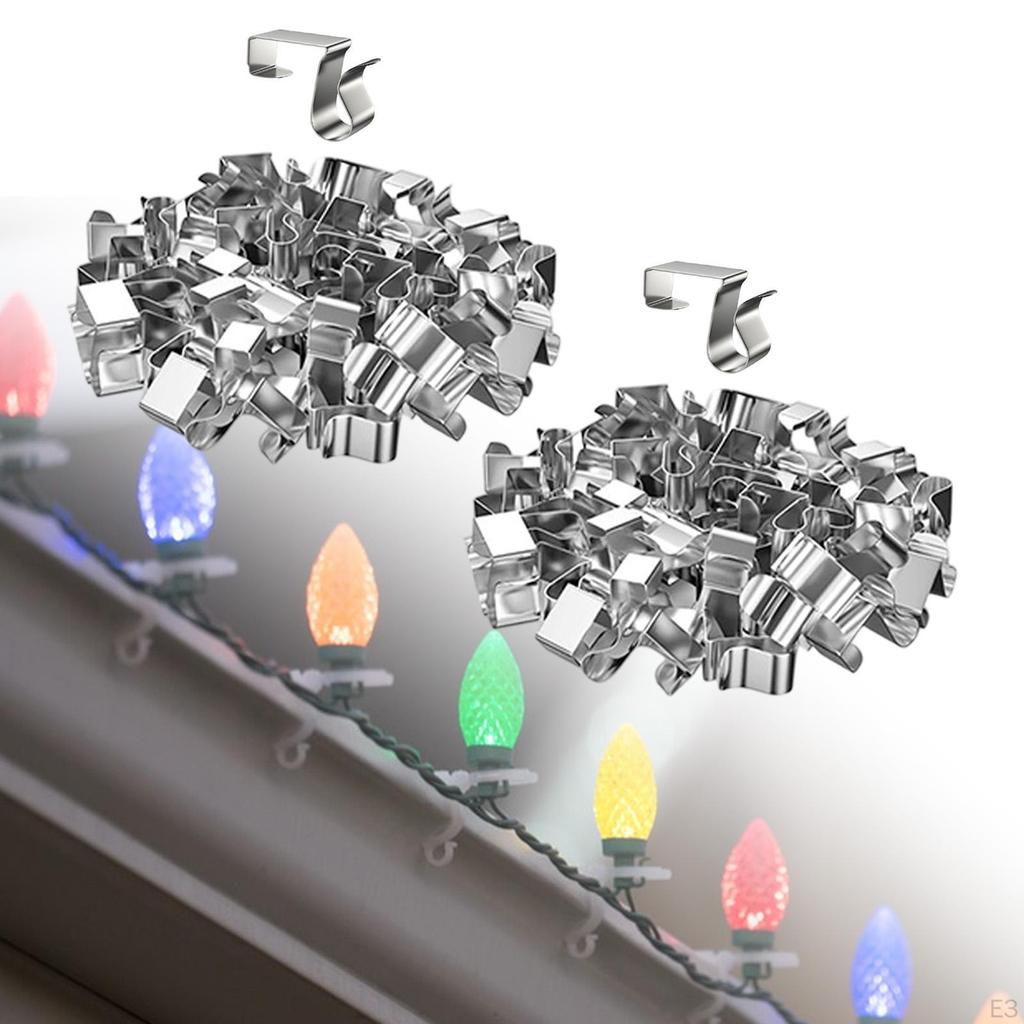 50 Stück Dachrinnenclips für wetterfeste Lichthalter Haken Dach Saisonale Beleuchtung
